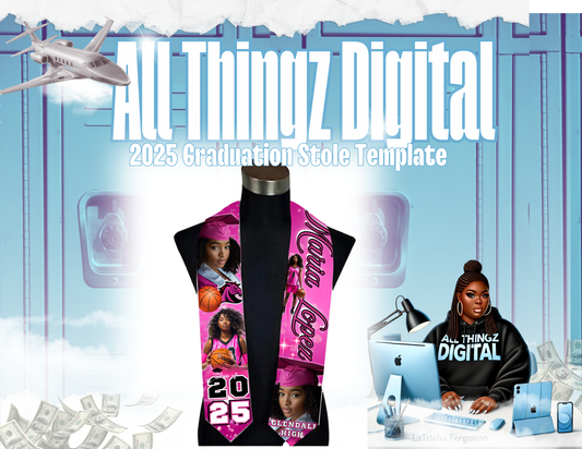 2025 graduation stole template pink
